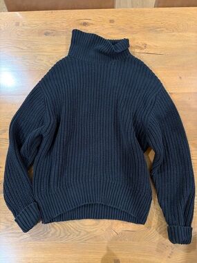 French Connection Black Ribbed Turtleneck Sweater
